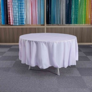 Toalha de mesa descartável de plástico redonda Peva de 84 polegadas para aniversário