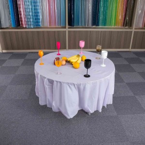 Toalha de mesa descartável de plástico redonda Peva de 84 polegadas para aniversário