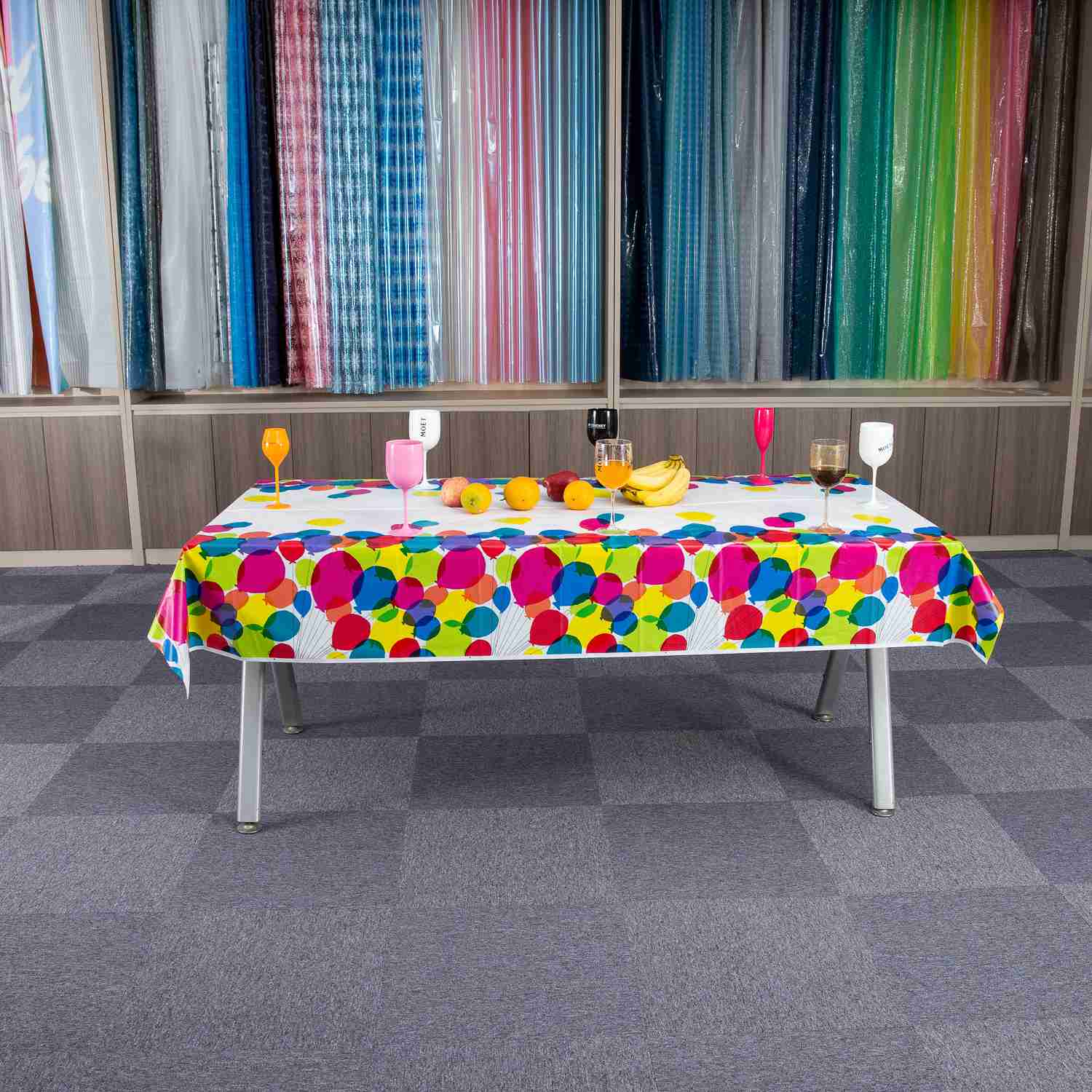 Linda toalha de mesa degradável impressa para festa no atacado