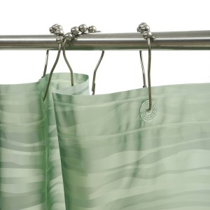 Cortina de chuveiro sustentável de tecido resistente com logotipo personalizado
