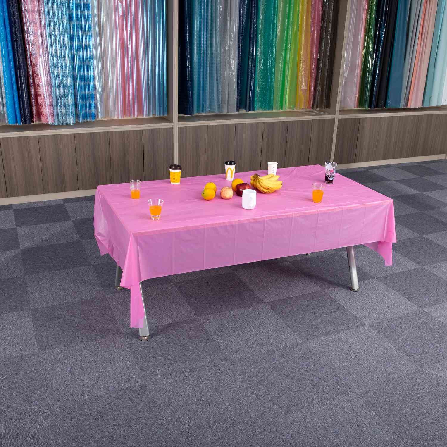 Pano de mesa PEVA de tamanho personalizado para cobertura de mesa de decoração de casa