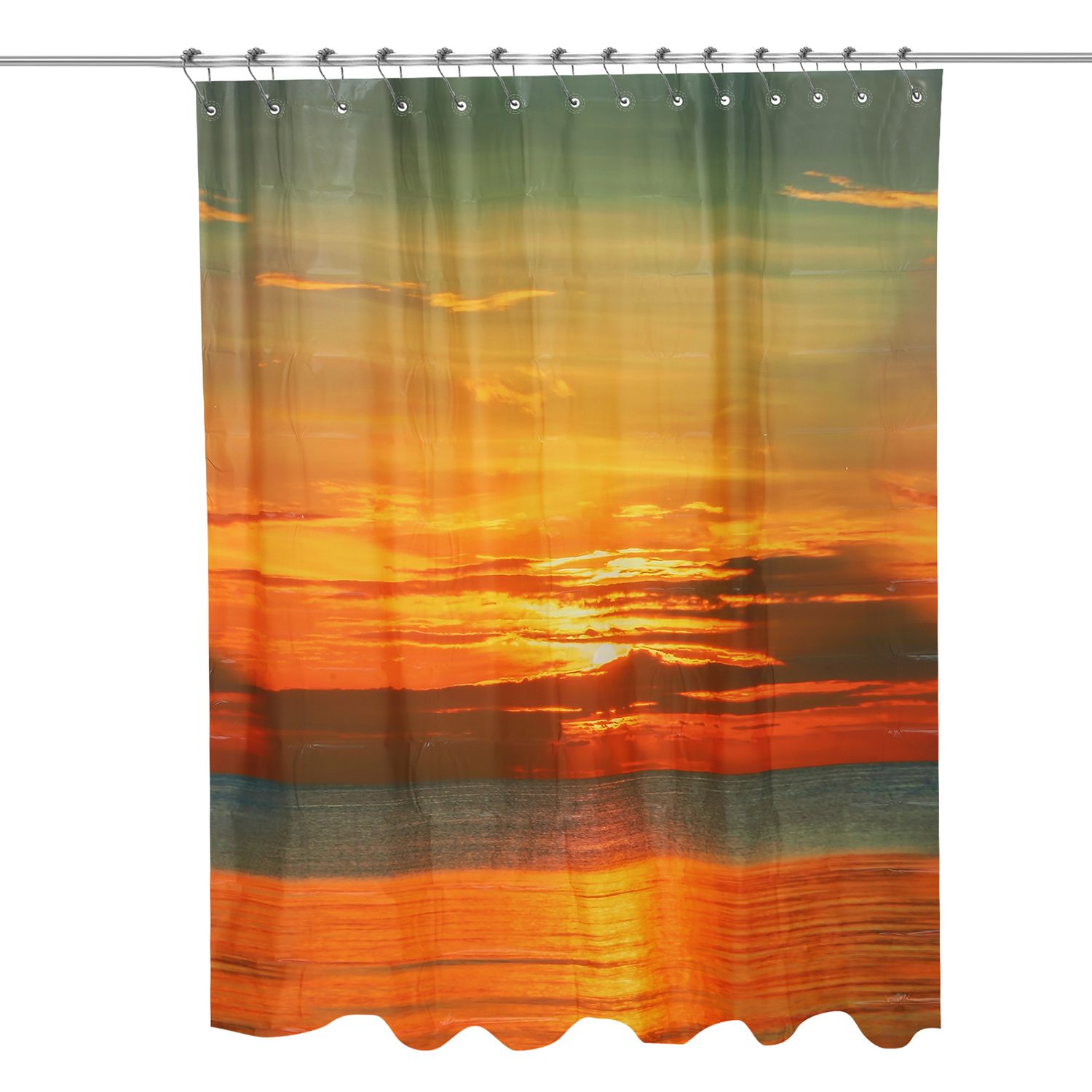 Cortina de chuveiro impermeável branca contínua personalizada do tamanho para uso doméstico
