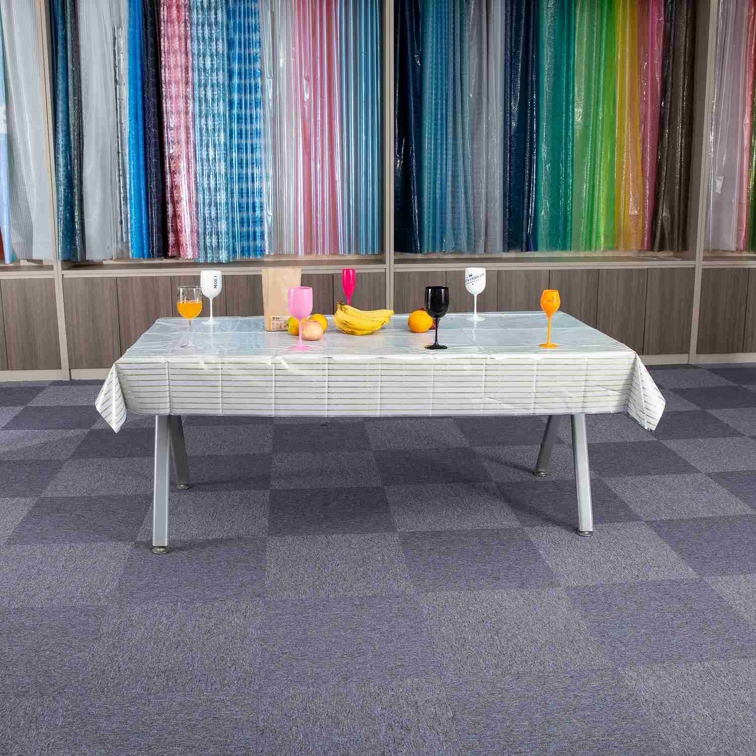 Toalha de mesa descartável para feiras comerciais de tamanho personalizado