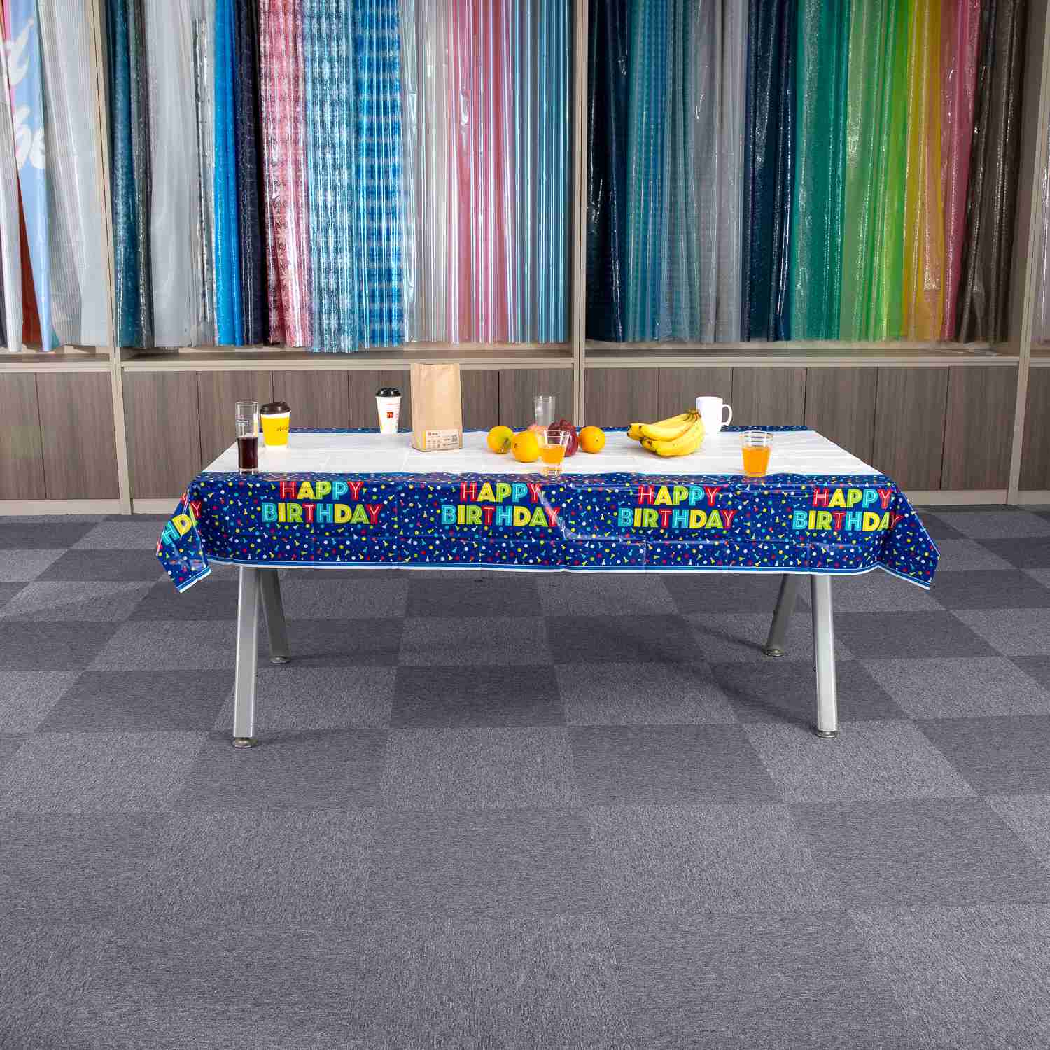 Toalhas de mesa retangulares coloridas para piquenique, ecológicas e à prova de óleo
