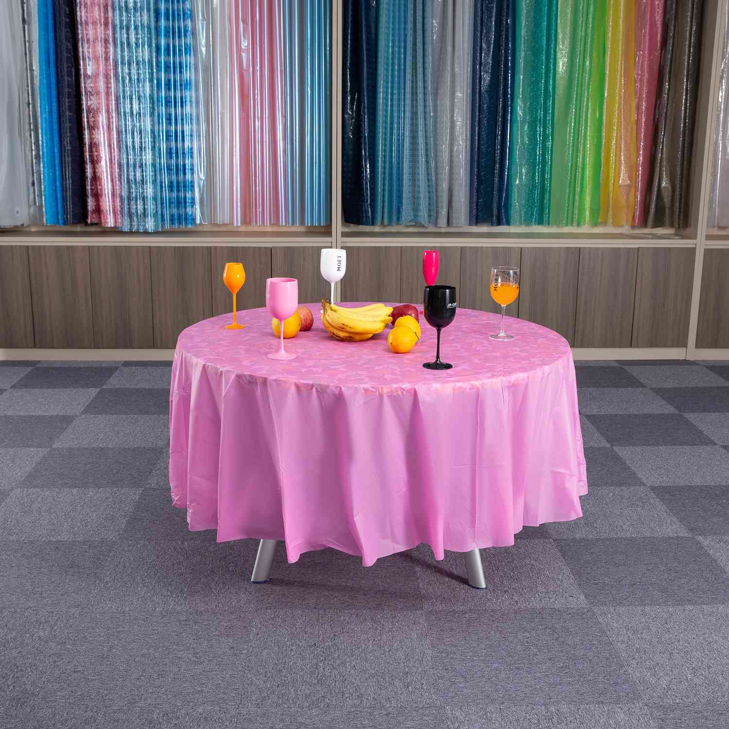 Toalha de mesa redonda para decoração de eventos, atacado, restaurante, toalha de mesa redonda