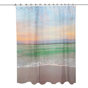 Cortinas de chuveiro sólidas PEVA com logotipo personalizado de cores coloridas de alta qualidade