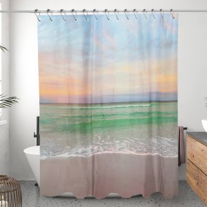 Cortinas de chuveiro sólidas PEVA com logotipo personalizado de cores coloridas de alta qualidade