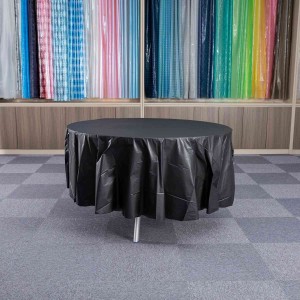 Toalha de mesa plástica redonda descartável impermeável moderna